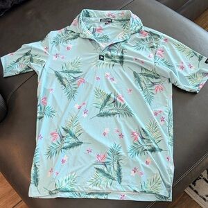 Bad Birdie Tropical Floral Polo